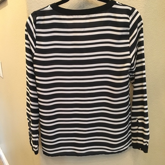 ZARA BASIC Black/White Stripe Top Size Xsmall - Picture 5 of 5